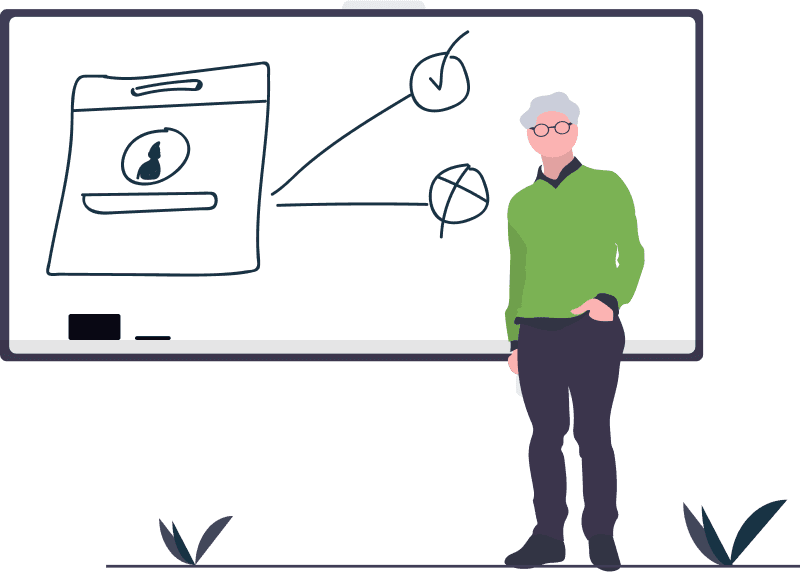 Man teaching on a whiteboard