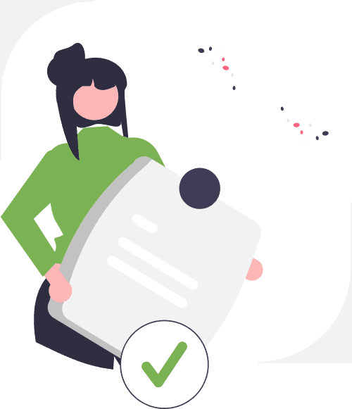 Woman holding a document with a checkmark